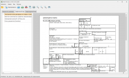Вкладка "Графический вид" в «ВЭД-Контроль», отображающая заполненную форму Декларации на товары (ДТ) в стандартном печатном формате